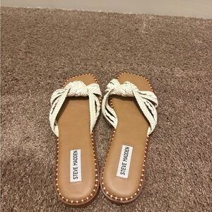 Steve Madden Women's Cream Braided Sandals